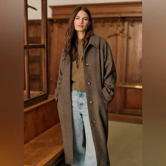 Sezane | Jackets & Coats | Sezane Clyde Coat Taupe Size 4 | Poshmark